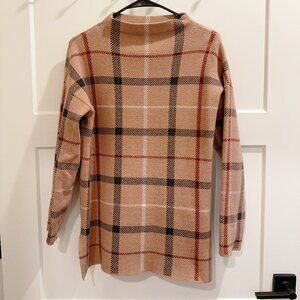 Adrienne Vittadini Plaid Long Sweater